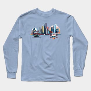 Levitating car traffic jam Long Sleeve T-Shirt